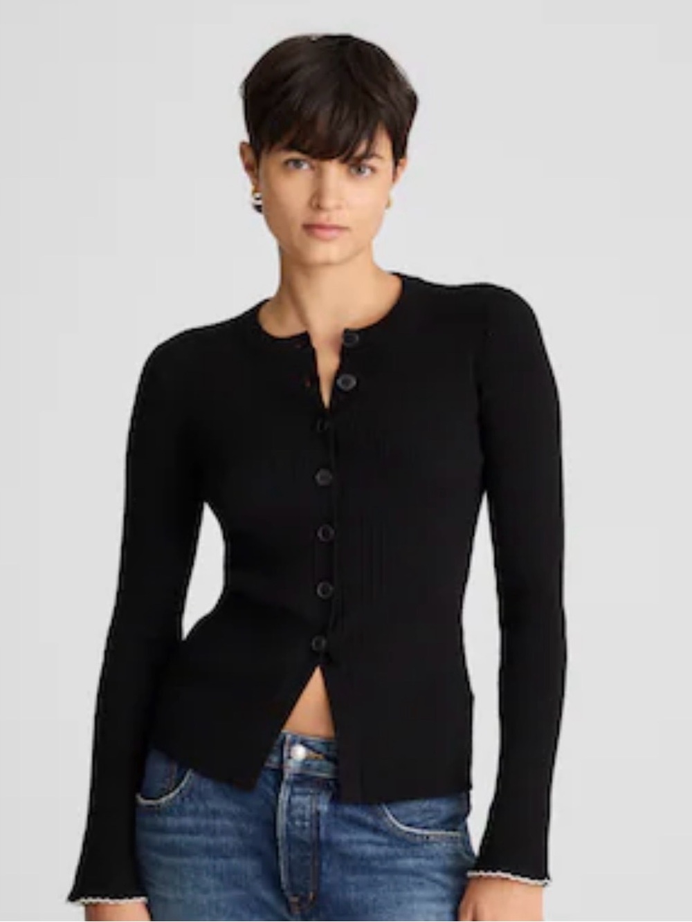 Madewell Whipstitched Longlined Cardigan in Merino Blend M NWT
